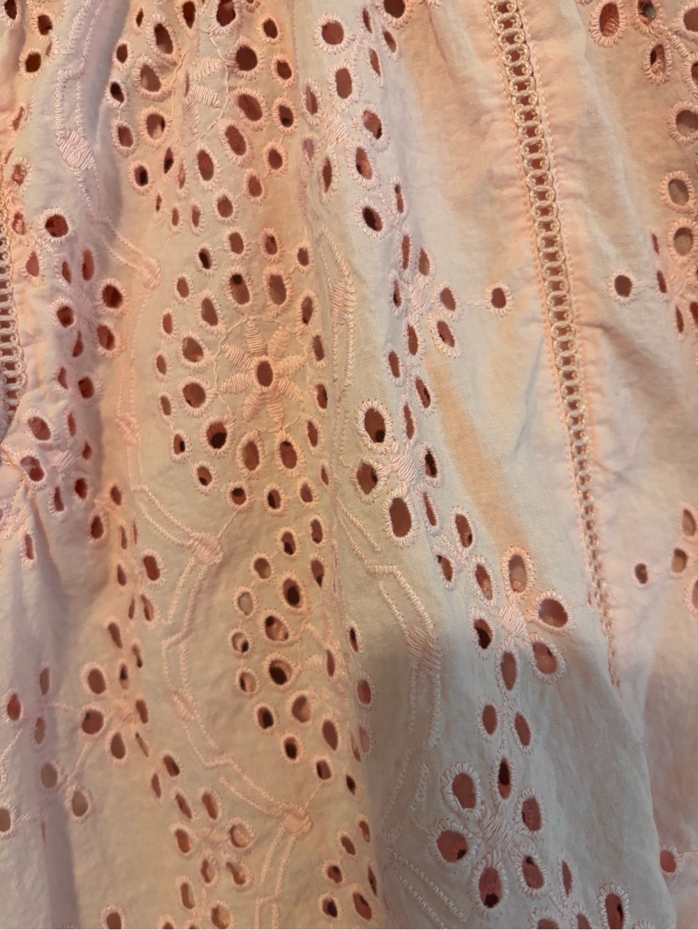 Jennifer & Grace Pink Eyelet Ruffle Neck Blouse - Picture 4 of 6
